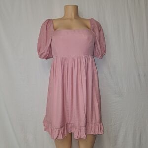 Pink Lily Dusty Rose Pleated Summer Dress Women Size M